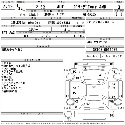 Toyota MARK II  с аукциона в Японии