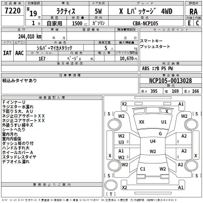 Toyota RACTIS  с аукциона в Японии