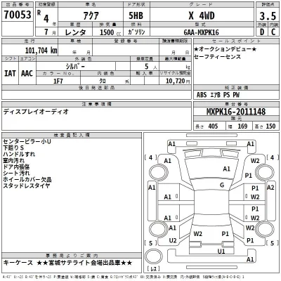 Toyota AQUA  с аукциона в Японии