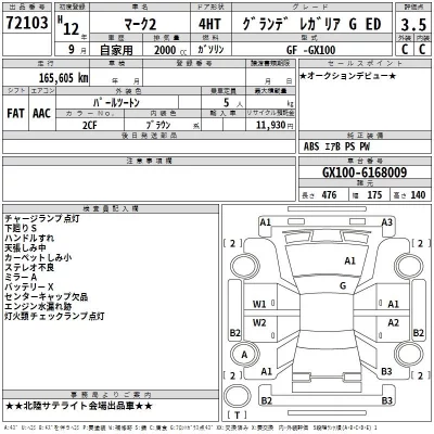Toyota MARK II  с аукциона в Японии