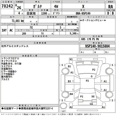 Toyota PORTE  с аукциона в Японии