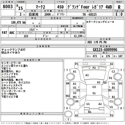 Toyota MARK II  с аукциона в Японии