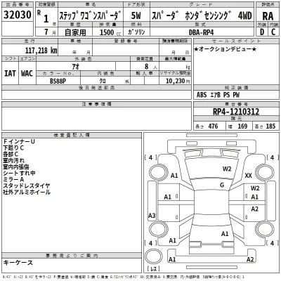 Honda STEP WAGON  с аукциона в Японии