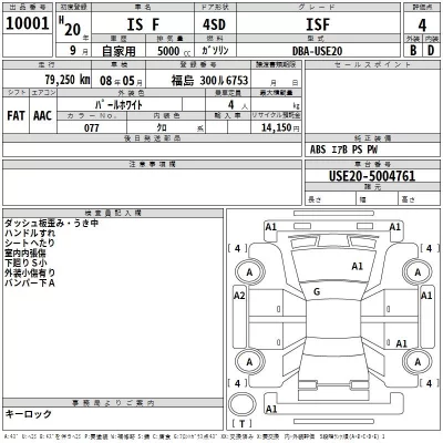 Lexus IS  с аукциона в Японии