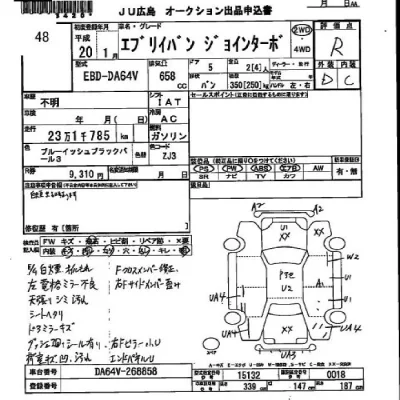 Suzuki EVERY  с аукциона в Японии