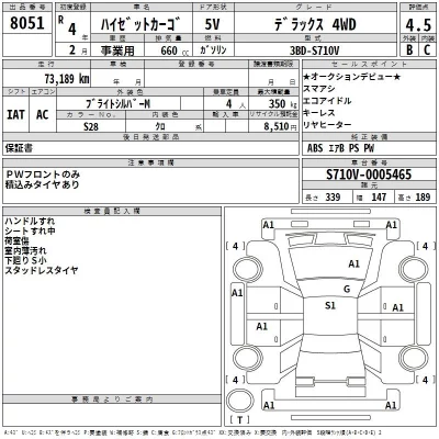 Daihatsu HIJET VAN  с аукциона в Японии