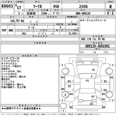 Toyota MARK X  с аукциона в Японии