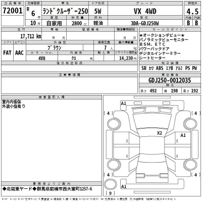 Toyota LAND CRUISER  с аукциона в Японии