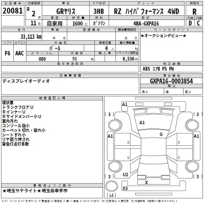 Toyota YARIS  с аукциона в Японии
