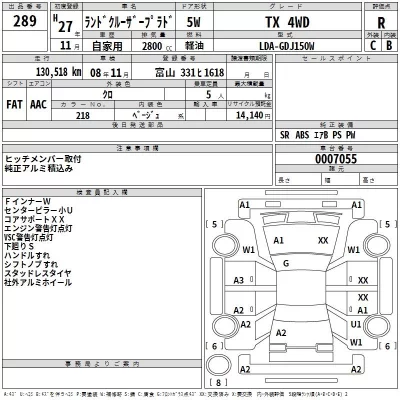 Toyota LAND CRUISER PRADO  с аукциона в Японии