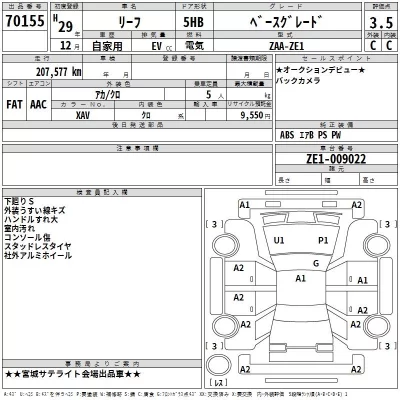 Nissan LEAF  с аукциона в Японии