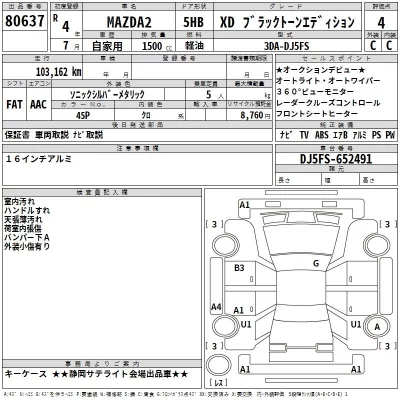 Mazda MAZDA2  с аукциона в Японии