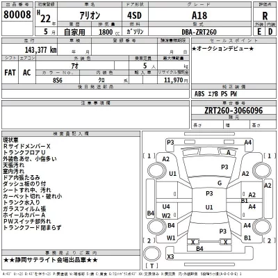 Toyota ALLION  с аукциона в Японии