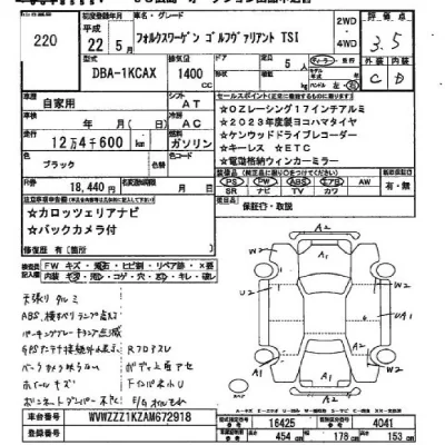 Volkswagen GOLF VARIANT  с аукциона в Японии