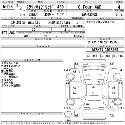 Toyota CROWN  с аукциона в Японии