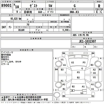 Honda ZEST  с аукциона в Японии