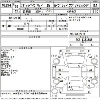 Honda ODYSSEY  с аукциона в Японии