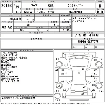 Toyota AQUA  с аукциона в Японии
