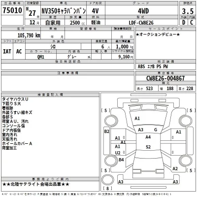 Nissan CARAVAN VAN  с аукциона в Японии