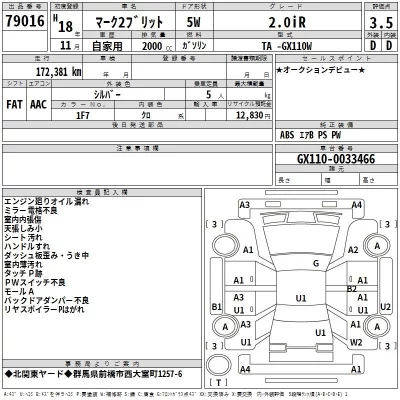Toyota MARK2 BLIT  с аукциона в Японии