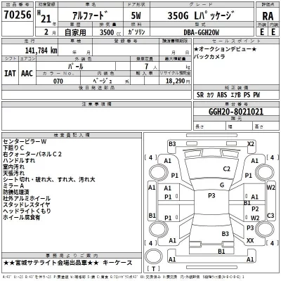 Toyota ALPHARD  с аукциона в Японии