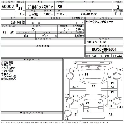 Toyota PROBOX  с аукциона в Японии