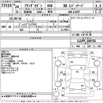 Mazda ATENZA SEDAN  с аукциона в Японии