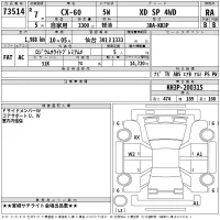 Mazda CX-60 лот № 73514 оценка RA  с аукциона в Японии 2