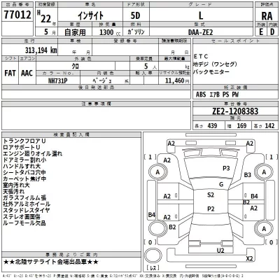 Honda INSIGHT  с аукциона в Японии