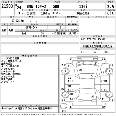 BMW 1-Series  с аукциона в Японии