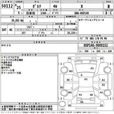 Toyota PORTE  с аукциона в Японии