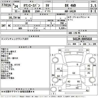 Toyota TOWN ACE VAN  с аукциона в Японии