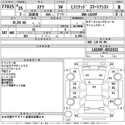 Subaru STELLA  с аукциона в Японии