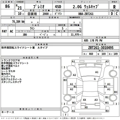 Toyota PREMIO  с аукциона в Японии