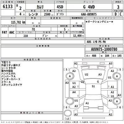 Toyota CAMRY  с аукциона в Японии