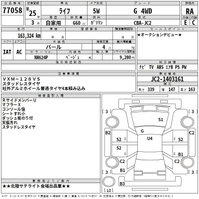 Honda LIFE  с аукциона в Японии