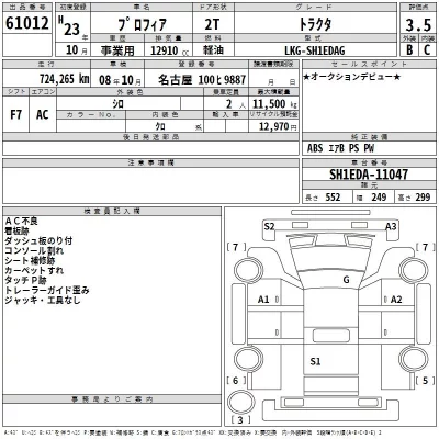 Hino PROFIA  с аукциона в Японии