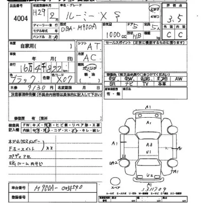 Toyota ROOMY  с аукциона в Японии