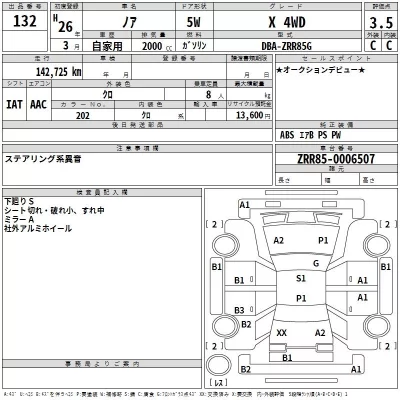 Toyota NOAH  с аукциона в Японии