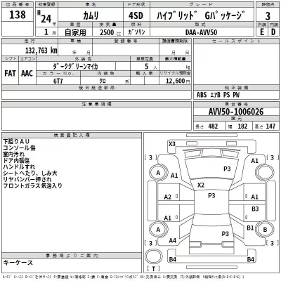 Toyota CAMRY  с аукциона в Японии