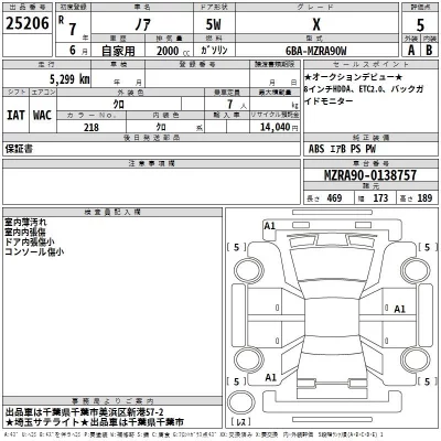 Toyota NOAH  с аукциона в Японии