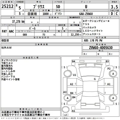 Toyota PRIUS  с аукциона в Японии