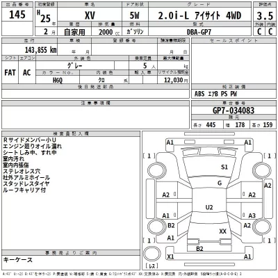 Subaru XV  с аукциона в Японии