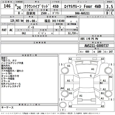 Toyota CROWN  с аукциона в Японии