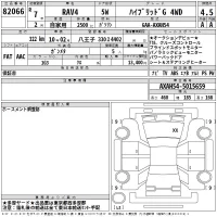 Toyota RAV4 лот № 82066 оценка 4.5  с аукциона в Японии 2
