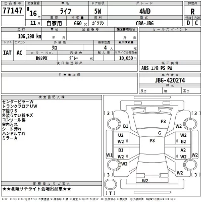 Honda LIFE  с аукциона в Японии