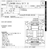 Honda N BOX SLASH лот № 703 оценка RA  с аукциона в Японии 7