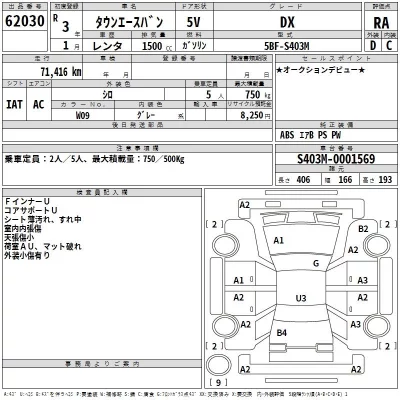 Toyota TOWN ACE VAN  с аукциона в Японии