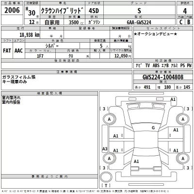 Toyota CROWN  с аукциона в Японии
