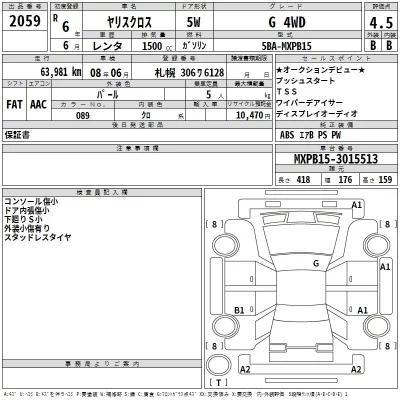 Toyota YARIS CROSS  с аукциона в Японии